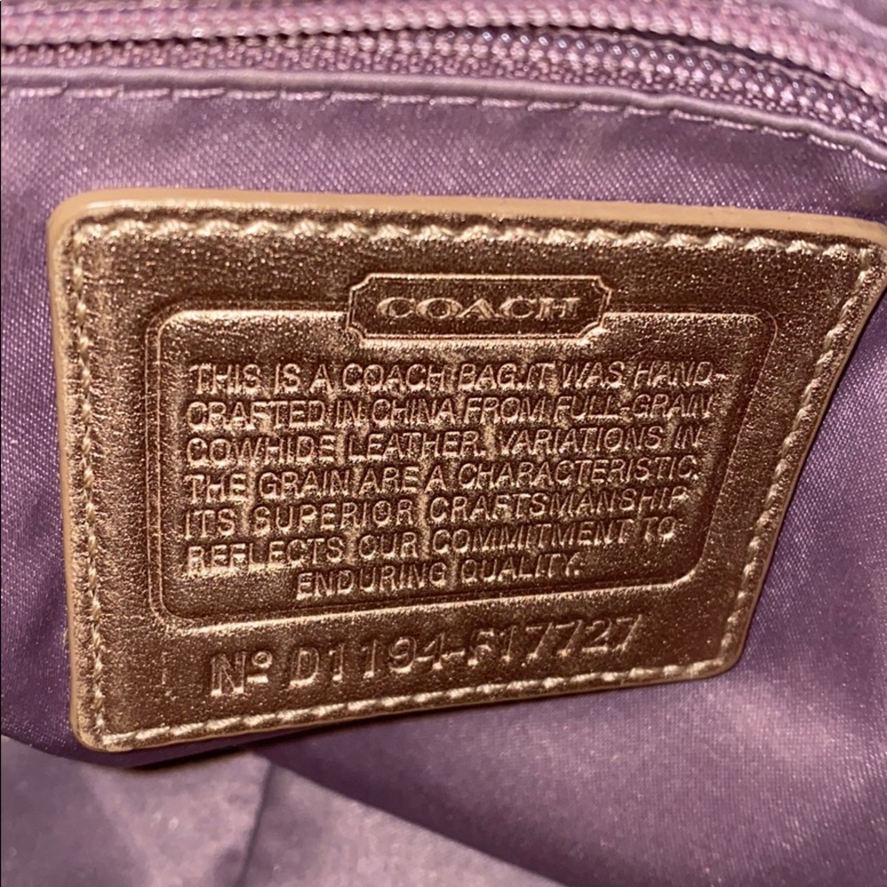 Used Coach gold tote plus wristlet - Picture 9 of 10